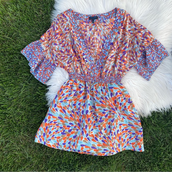 ESCADA Sport v-neck silk top pinched waist tunic 42 - Picture 2 of 6